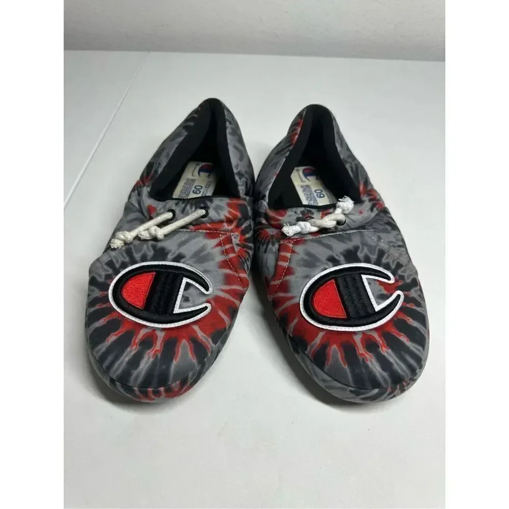 Men's Champion University Slippers 'Tie Dye Black Scarlet' CP101331M Men’s Sz 9